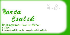marta csulik business card